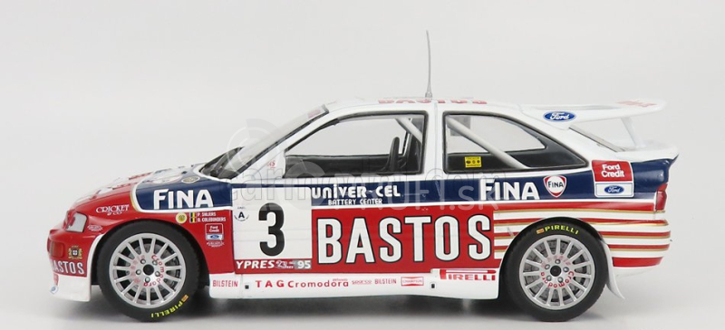 Ixo-models Ford england Escort Rs Cosworth Bastos N 3 Rally Ypres 1995 P.snijers - D.colebunders 1:24 Červená Biela Modrá