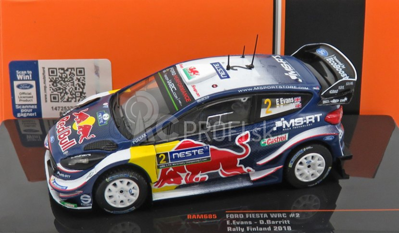 Ixo-models Ford england Fiesta Wrc Red Bull N 2 Rally Finland 2018 E.evans - D.barritt 1:43 Modrá Biela Žltá Červená