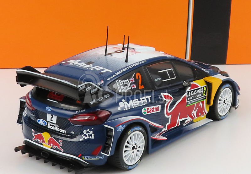 Ixo-models Ford england Fiesta Wrc Red Bull N 2 Rally Montecarlo 2018 E.evans - D.barrit 1:24 Modrá žltá červená