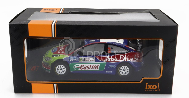 Ixo-models Ford england Focus Rs Wrc09 N 3 2nd Rally Sardinia Italy 2009 M.hirvonen - J.lehtinen 1:24 Modrá červená zelená