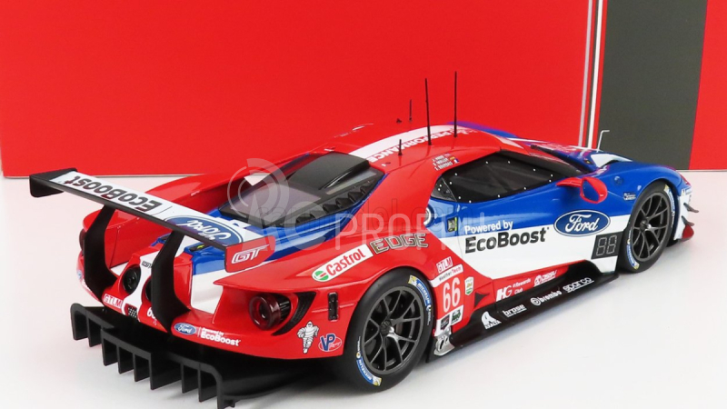 Ixo-models Ford usa Gt 3.5l Turbo V6 Team Ford Chip Ganassi Uk N 66 Winner Gtlm Class 24h Daytona 2017 D.muller - J.hand - S.bourdais 1:18 Červená Modrá Biela