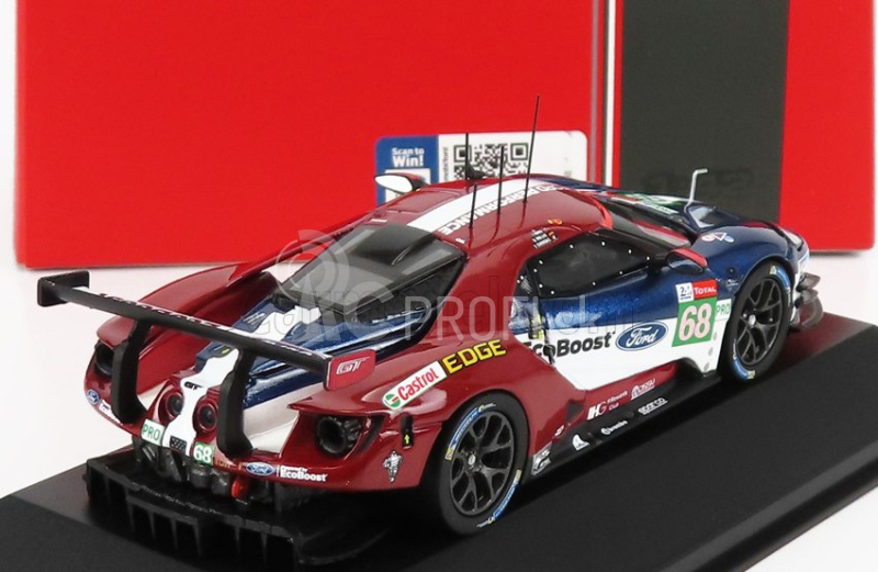 Ixo-models Ford usa Gt 3.5l Turbo V6 Team Ford Chip Ganassi Usa N 68 3rd Lmgte Pro Class 24h Le Mans 2018 J.hand - D.muller - S.bourdais 1:43 Modrá červená biela