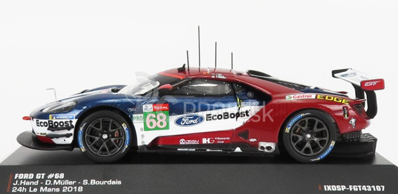 Ixo-models Ford usa Gt 3.5l Turbo V6 Team Ford Chip Ganassi Usa N 68 3rd Lmgte Pro Class 24h Le Mans 2018 J.hand - D.muller - S.bourdais 1:43 Modrá červená biela