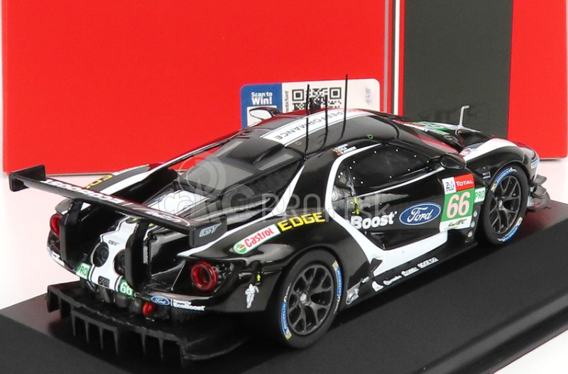 Ixo-models Ford usa Gt Ford Ecoboost 3.5l Turbo V6 Team Ford Chip Ganassi Uk N 66 6th Lmgte Pro Class 24h Le Mans 2019 S.muicke - O.pla - B.johnson 1:43 Black White