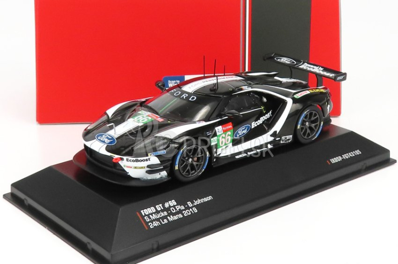 Ixo-models Ford usa Gt Ford Ecoboost 3.5l Turbo V6 Team Ford Chip Ganassi Uk N 66 6th Lmgte Pro Class 24h Le Mans 2019 S.muicke - O.pla - B.johnson 1:43 Black White