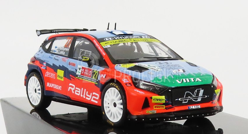 Ixo-models Hyundai I20 N Rally2 Team Hyundai Motorsport N 21 Winner Wrc2 Rally Ypres 2021 J.huttunen - M.lukka 1:43 Svetlo modrá červená zelená