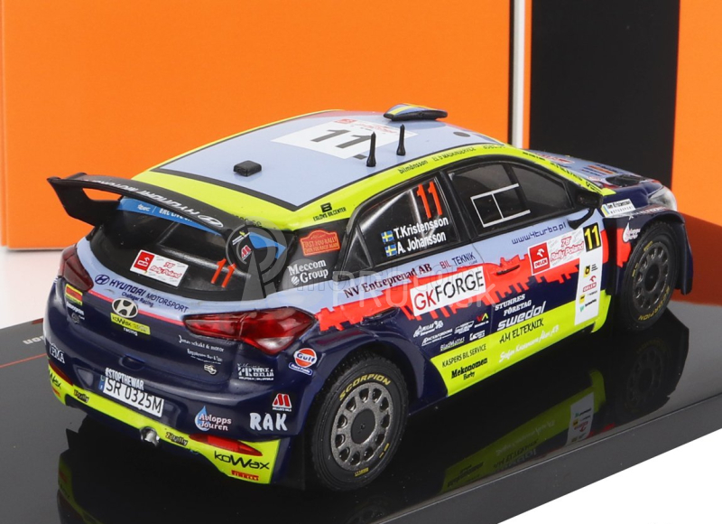 Ixo-models Hyundai I20 R5 N 11 Rally Polen 2022 T.kristensson - A.johansson 1:43 Svetlo modrá žltá červená čierna