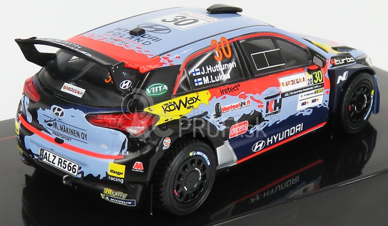 Ixo-models Hyundai I20 R5 N 30 Rally Sardegna Taliansko 2020 J.huttunen - M.lukka 1:43 2 Tones Blue Red