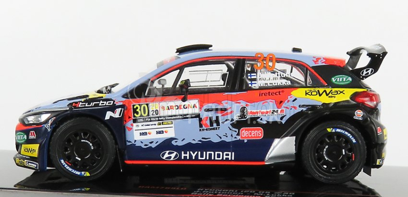 Ixo-models Hyundai I20 R5 N 30 Rally Sardegna Taliansko 2020 J.huttunen - M.lukka 1:43 2 Tones Blue Red