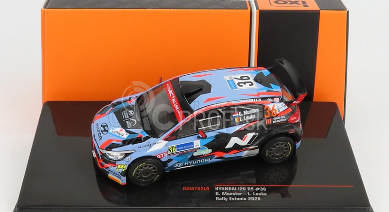 Ixo-models Hyundai I20 R5 Wrc N 36 Rally Estonia 2020 G.munster - L.meadow 1:43 Svetlo modrá červená čierna