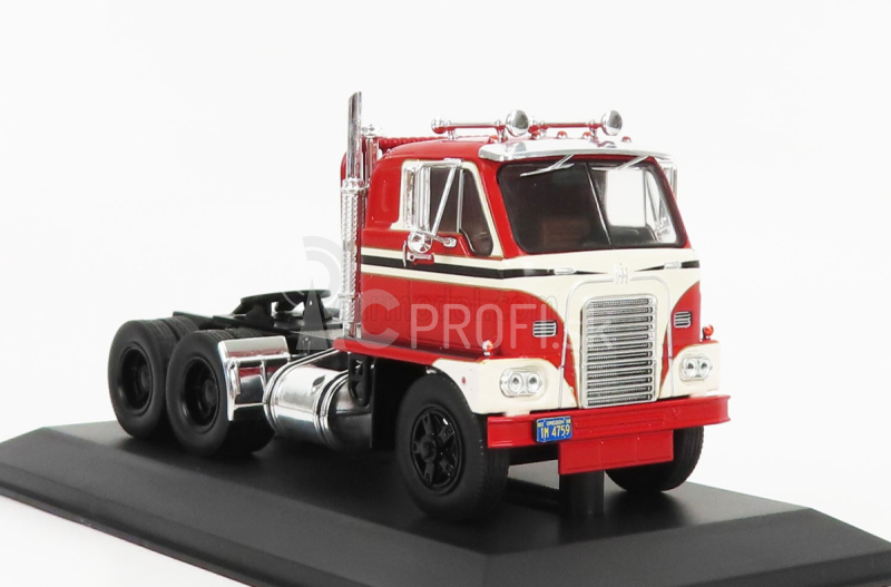 Ixo-models International Dcof-405 Tractor Truck 3-assi 1959 1:43 Červená krémová