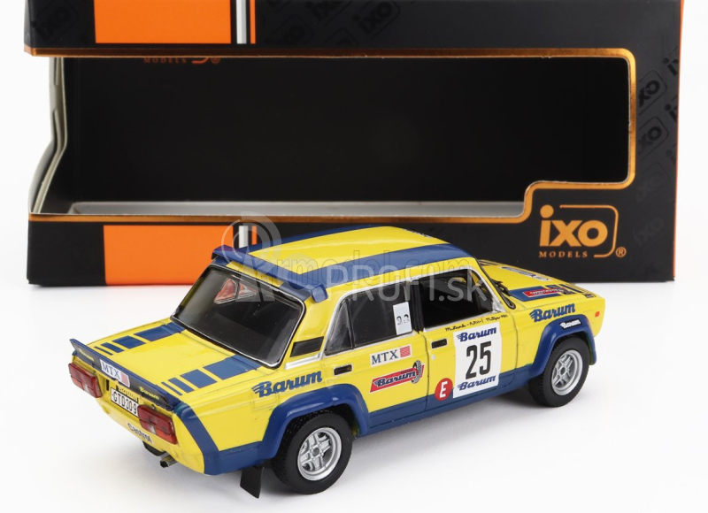 Ixo-models Lada fiat 2105 Mtx (nočná verzia) N 25 Rally Barum 1983 Miroslav Lank - Miloš Tyce 1:43 Žltá Modrá