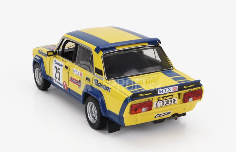 Ixo-models Lada fiat 2105 Mtx (nočná verzia) N 25 Rally Barum 1983 Miroslav Lank - Miloš Tyce 1:43 Žltá Modrá