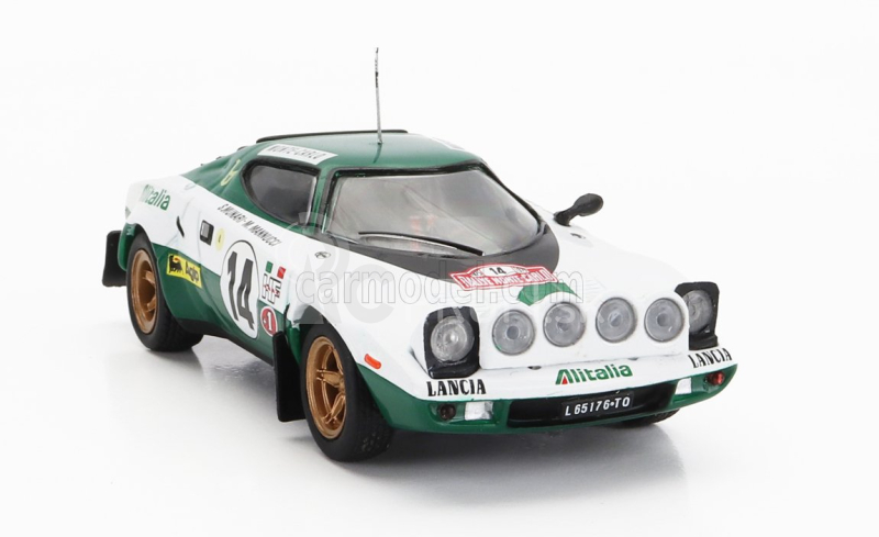 Ixo-models Lancia Stratos Hf N 14 Winner Rally Montecarlo 1975 S figúrkami S.munari - M.mannucci 1:43 Biela Zelená Červená