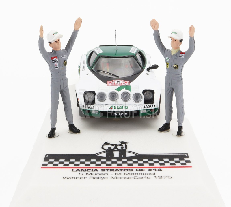 Ixo-models Lancia Stratos Hf N 14 Winner Rally Montecarlo 1975 S figúrkami S.munari - M.mannucci 1:43 Biela Zelená Červená