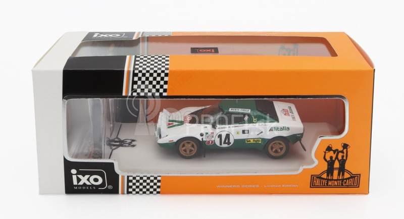 Ixo-models Lancia Stratos Hf N 14 Winner Rally Montecarlo 1975 S figúrkami S.munari - M.mannucci 1:43 Biela Zelená Červená