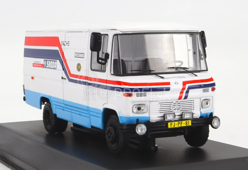 Ixo-models Mercedes benz 508d Van Škoda Rally Assistance 1984 1:43 Biela svetlomodrá