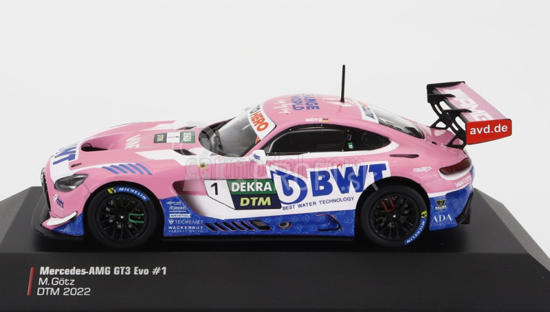 Ixo-models Mercedes benz Gt3 Amg Team Winward Racing N 1 Dtm Sezóna 2022 M.gotz 1:43 Ružová Biela Svetlo Modrá