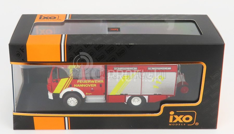 Ixo-models Mercedes benz Lf16/12 Duoble Cabine Truck Feuerwehr Hannover 1995 1:43 Červená biela strieborná