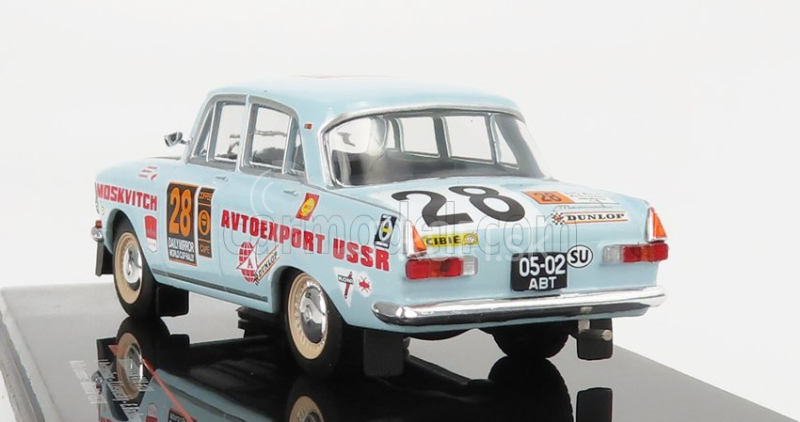 Ixo-models Moskvitch 412 N 28 Rally Londýn - Mexiko 1970 L.potapcikas - Y.lesovskiy - E.bazhenov 1:43 Svetlomodrá Čierna