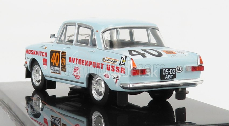 Ixo-models Moskvitch 412 N 40 Rally Londýn - Mexiko 1970 S.tenishev - V.kislykh - V.chirotchenkov 1:43 Light Blue Black