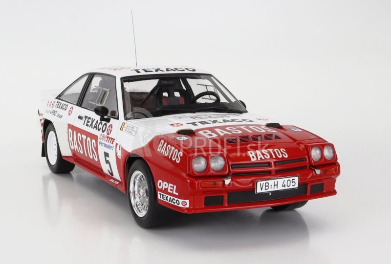 Ixo-models Opel Manta 400 Bastos N 5 Rally Ypres 1985 G.colsoul - A.lopes 1:18 Biela červená