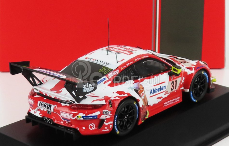 Ixo-models Porsche 911 991-2 Gt3 R Team Frikadelli Racing N 31 24h Nurburgring 2020 L.kern - M.jaminet - M.martin - L.d.arnold 1:43 Červená biela