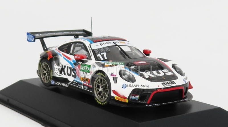 Ixo-models Porsche 911 991-2 Gt3 R Team Kues 75 Bernhard N 17 Adac Gt Masters Hockenheim 2020 K.bachler - S.de Silvestro - Stefan Bellof Tribute 1:43 čierna biela červená