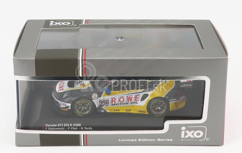 Ixo-models Porsche 911 991-2 Gt3 R Team Rowe Racing N 998 2nd 24h Spa 2019 F.makowiecki - P.pilet - N.tandy 1:43 Sivá Biela Žltá