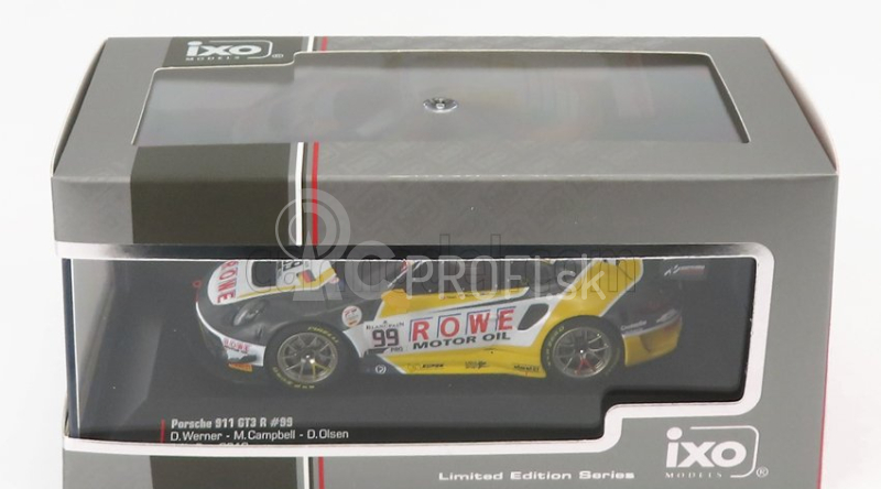 Ixo-models Porsche 911 991-2 Team Rowe Racing N 99 7th 24h Spa 2019 D.olsen - M.campbell - D.werner 1:43 Sivá Biela Žltá