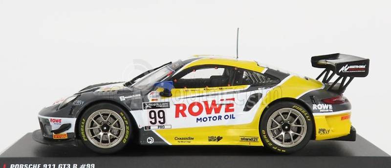 Ixo-models Porsche 911 991 4.0l Gt3 Team Rowe Racing N 99 24h Spa 2020 K.bachler - D.werner - J.andlauer 1:43 Žltá Biela Sivá