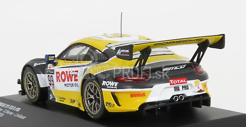 Ixo-models Porsche 911 991 4.0l Gt3 Team Rowe Racing N 99 24h Spa 2020 K.bachler - D.werner - J.andlauer 1:43 Žltá Biela Sivá