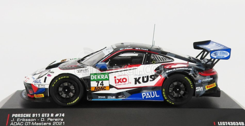 Ixo-models Porsche 911 991 Gt3 R Team Kus 75 Bernhard N 74 Adac Gt Masters 2021 K.eriksson - D.pereira 1:43 Biela čierna červená