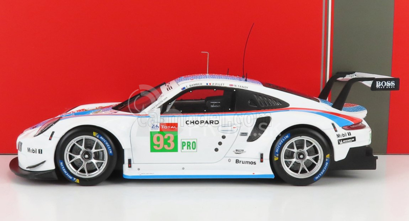 Ixo-models Porsche 911 991 Rsr 4.0l Flat-6 Porsche Gt Team N 93 3rd Lmgte Pro Class 22th 24h Le Mans 2019 P.pilet - E.bamber - N.tandy 1:18 White Blue Red