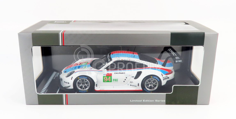 Ixo-models Porsche 911 991 Rsr 4.0l Flat-6 Porsche Gt Team N 94 24h Le Mans 2019 S.muller - M.jaminet - D.olsen 1:18 Biela modrá červená