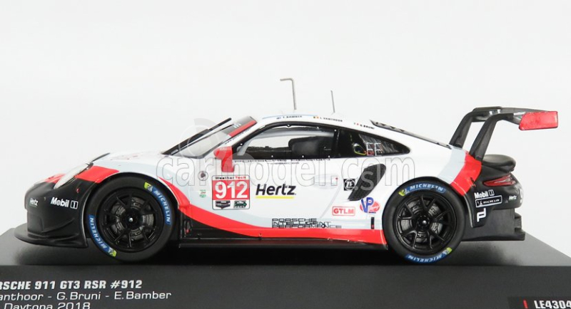 Ixo-models Porsche 911 991 Rsr Porsche Gt Team N 912 3rd Gtlm Class 24h Daytona 2018 E.bamber - L.vanthoor - M.jaminet 1:43 Biela