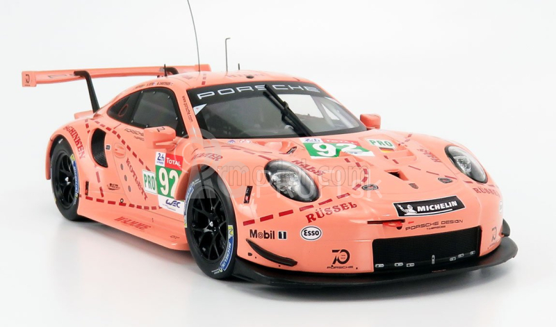 Ixo-models Porsche 911 991 Rsr Team Porsche Gt N 92 Winner Lmgte Pro Pink Pig Tribute 24h Le Mans 2018 M.christensen - K.estre - L.vanthoor 1:18 Pink