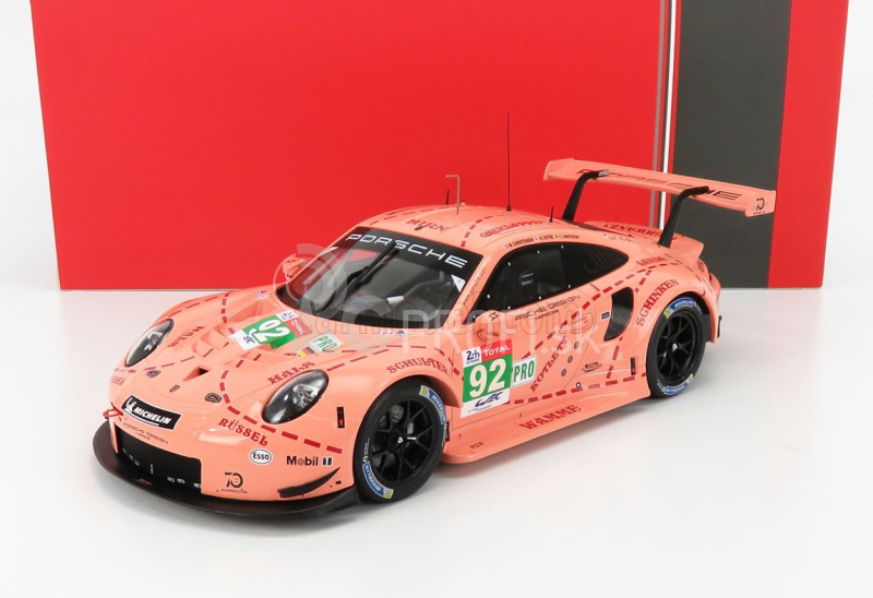 Ixo-models Porsche 911 991 Rsr Team Porsche Gt N 92 Winner Lmgte Pro Pink Pig Tribute 24h Le Mans 2018 M.christensen - K.estre - L.vanthoor 1:18 Pink