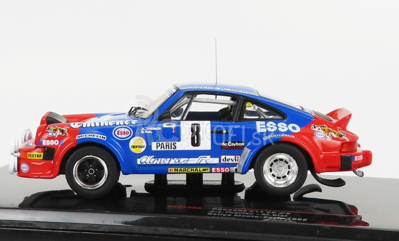 Ixo-models Porsche 911sc (nočná verzia) N 8 Rally Montecarlo 1982 J.l.therier - M.vial 1:43 Modrá červená