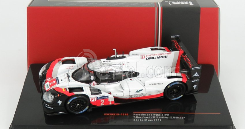 Ixo-models Porsche 919 Hybrid 2.0l Turbo V4 Team Porsche N 2 Winner 24h Le Mans 2017 T.bernhard - E.bamber - B.hartley 1:43 Biela červená čierna