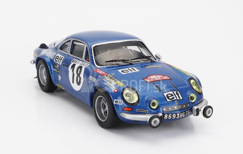 Ixo-models Renault Alpine A110 1800s N 18 Winner Rally Montecarlo 1973 S obrázkom J.c.andruet - M.petit 1:43 Modrá