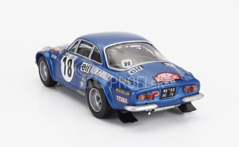 Ixo-models Renault Alpine A110 1800s N 18 Winner Rally Montecarlo 1973 S obrázkom J.c.andruet - M.petit 1:43 Modrá