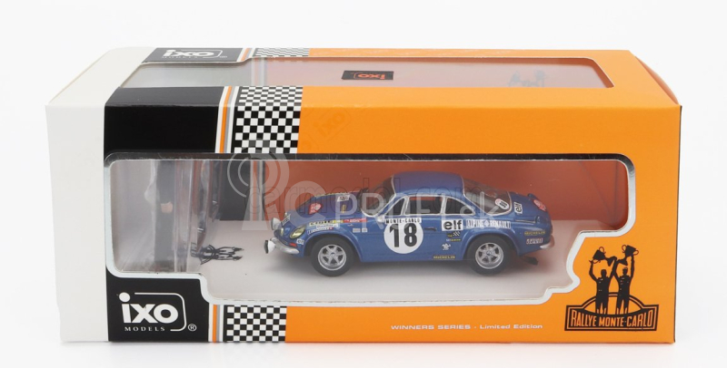 Ixo-models Renault Alpine A110 1800s N 18 Winner Rally Montecarlo 1973 S obrázkom J.c.andruet - M.petit 1:43 Modrá