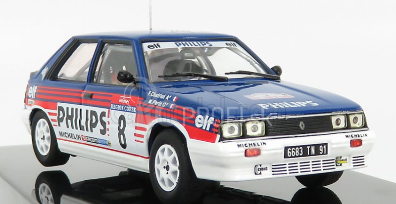 Ixo-models Renault R11 Turbo N 8 Rally Tour De Corse 1987 F.chatriot - M.perin 1:43 Modrá biela červená