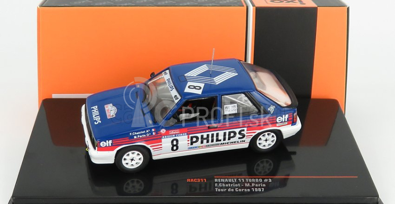 Ixo-models Renault R11 Turbo N 8 Rally Tour De Corse 1987 F.chatriot - M.perin 1:43 Modrá biela červená