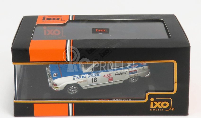 Ixo-models Saab 96 V4 N 18 Rally 1000 Lakes 1976 J.vilkas - J.soini 1:43 Biela Modrá