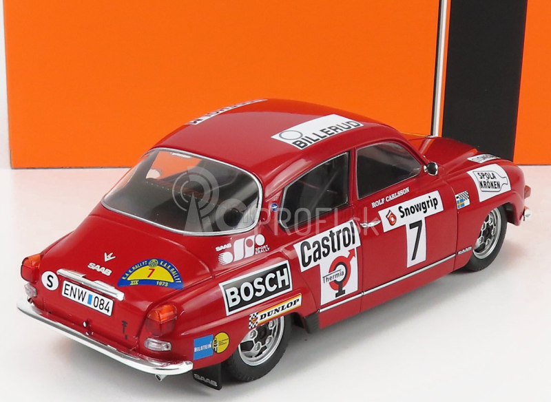 Ixo-models Saab 96 V4 N 7 Rally Švédsko 1973 P.eklund - R.carlsson 1:18 Červená