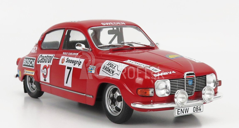 Ixo-models Saab 96 V4 N 7 Rally Švédsko 1973 P.eklund - R.carlsson 1:18 Červená