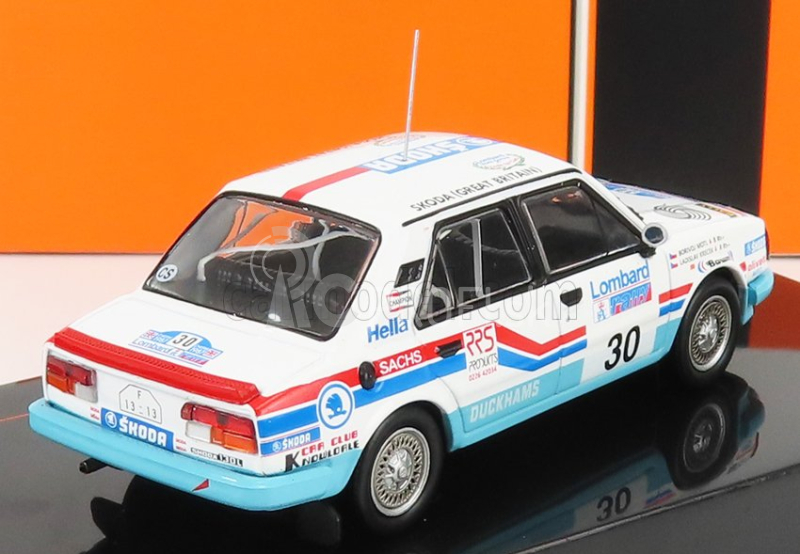 Ixo-models Škoda 130l N 30 Rally Rac Lombard 1987 L.krecek - B.moti 1:43 Biela svetlomodrá