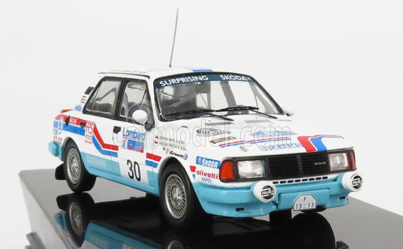 Ixo-models Škoda 130l N 30 Rally Rac Lombard 1987 L.krecek - B.moti 1:43 Biela svetlomodrá